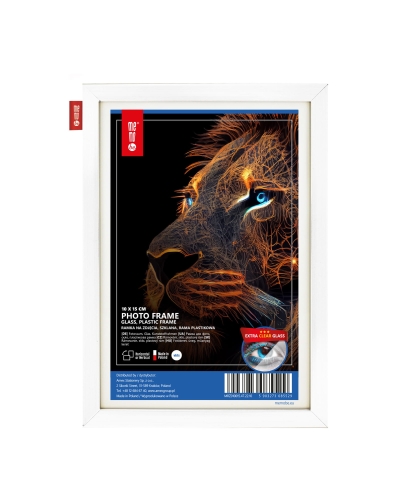 Ramka na zdjęcia MEMOBE, powierzchnia szklana, rama plastikowa biała, 15x10 cm.jpg