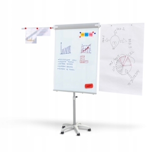 Flipchart mobilny MEMOBE, suchościeralny magnetyczny IGNIS, 68x105xh220 cm