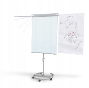 Flipchart magnetyczny mobilny z rozkładanymi ramionami Circle Memobee suchościeralny magnetyczny Terra