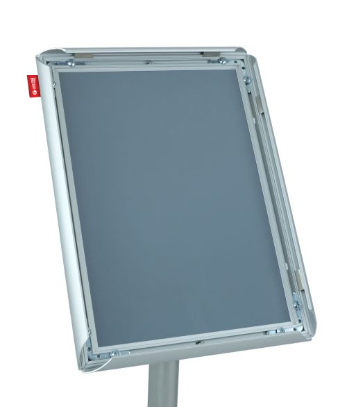 Stojak na ulotki MEMOBE, metalowy, z ramką aluminiową